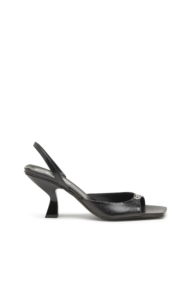 Diesel D-Amber-Slingback sandals in lizard-effect leather