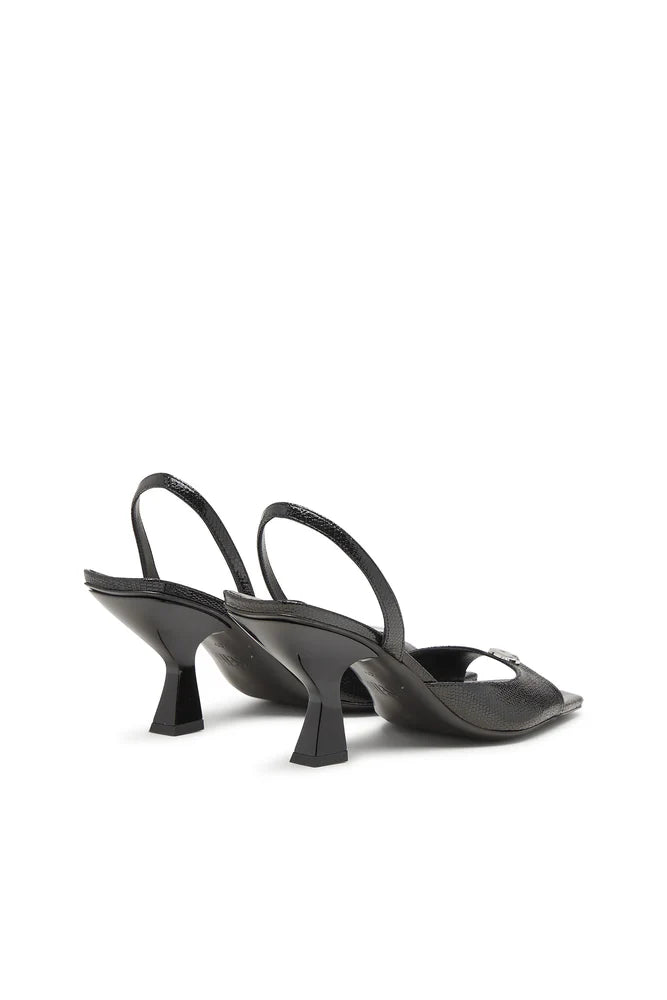 Diesel D-Amber-Slingback sandals in lizard-effect leather