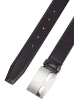 HUGO BOSS ITALIAN-LEATHER BELT WITH LOGO-ENGRAVED PLAQUE BUCKLE