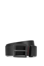 Hugo Boss leather belt with matte gunmetal hardware