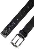 HUGO BOSS  ITALIAN-LEATHER BELT WITH DEBOSSED LOGO